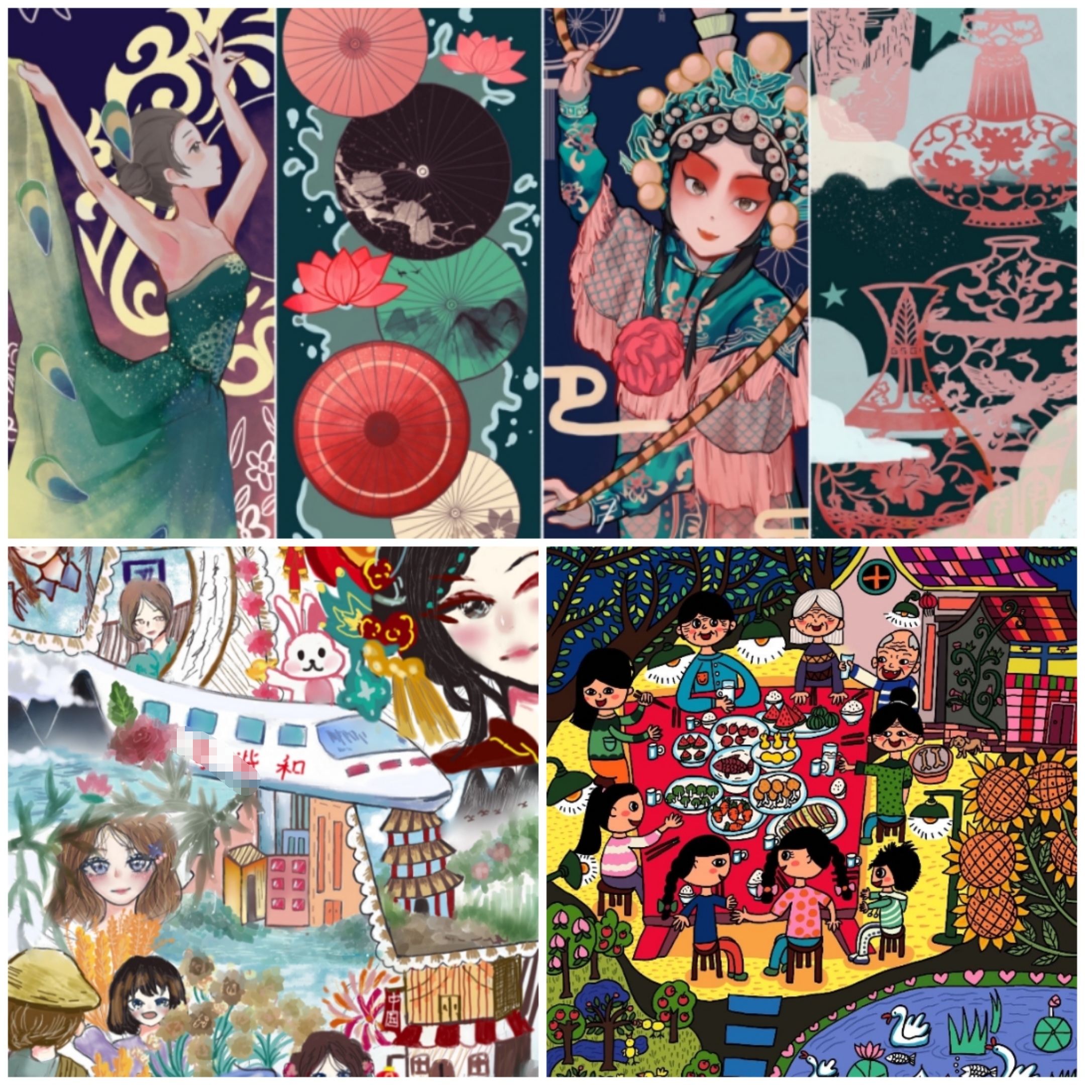 定制电脑绘画电子板报代画信息素养提升实践创新电脑绘画原创素材