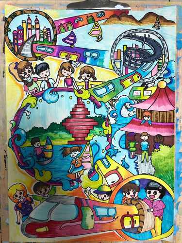 儿童画代画科幻画小报