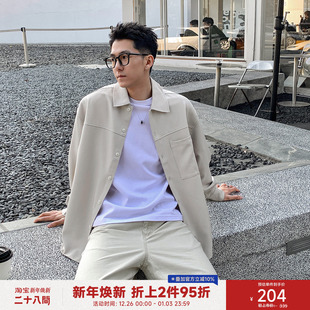 黑色长袖 二十八间 休闲外套男士 男秋季 衬衣外套 CH抗皱免烫白衬衫