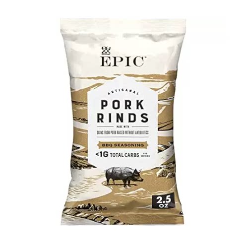 EPIC BBQ Pork Rinds Gluten Free， 2.5oz