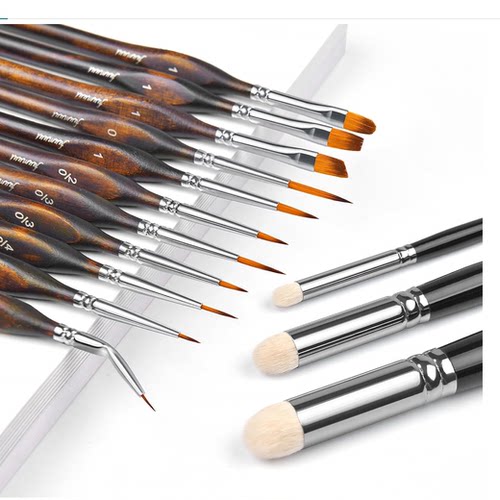 Miniature Paint Brushes with Domed Dry Brush Set for Mini