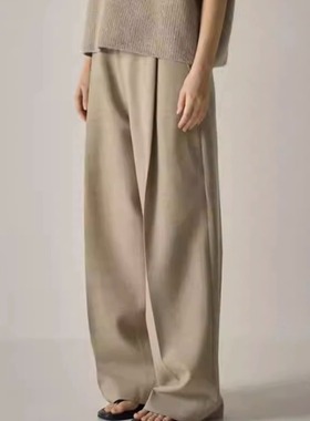 THERSTUDIO ROW秋季新款宽松羊毛休闲裤女直筒阔腿长裤拖地裤