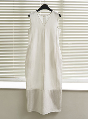 THE R STUDIO LE*17 连衣裙女2025无袖宽松简约纯色显瘦全棉长裙