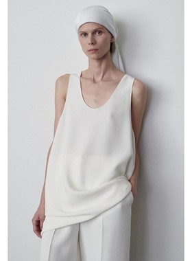 THERSTUDIO ROW夏季U领背心女极简天花板宽松气质显瘦醋酸上衣