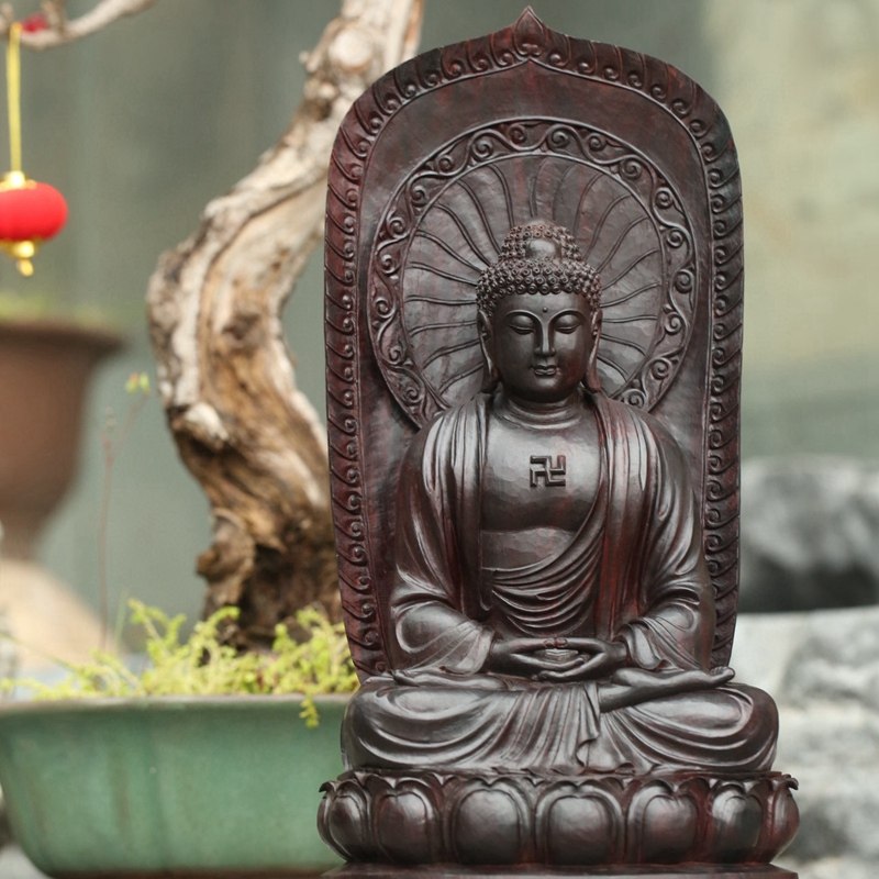 居舍印度小叶紫檀释迦牟尼佛摆件