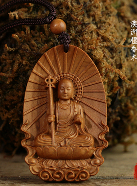 澳洲檀香木地藏王娑婆三圣佛像
