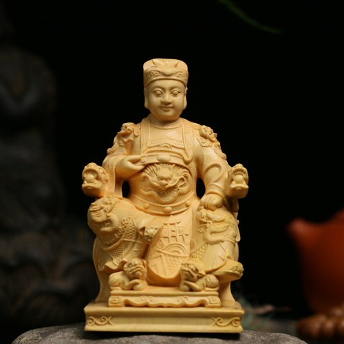 居舍黄杨木雕广泽尊王摆件