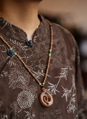 居舍印度老山檀香木4mm150颗项链