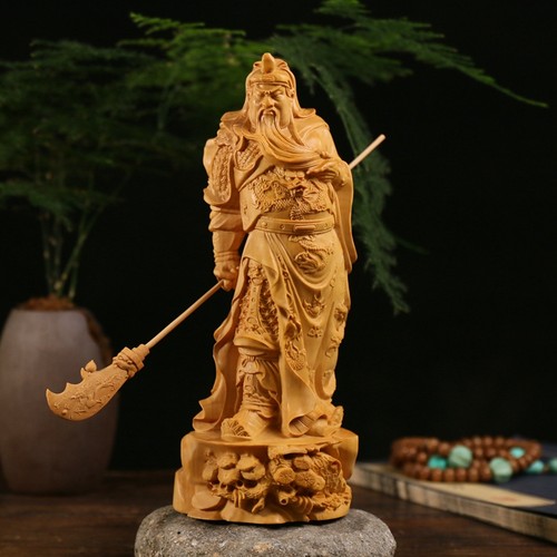 【居舍】小叶黄杨木雕横刀关公