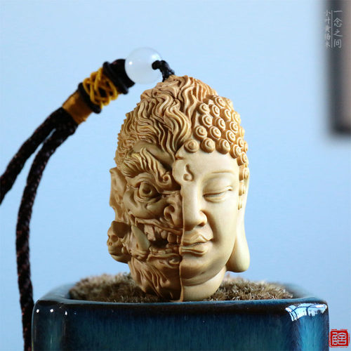 一念之间小叶黄杨木手把件木雕