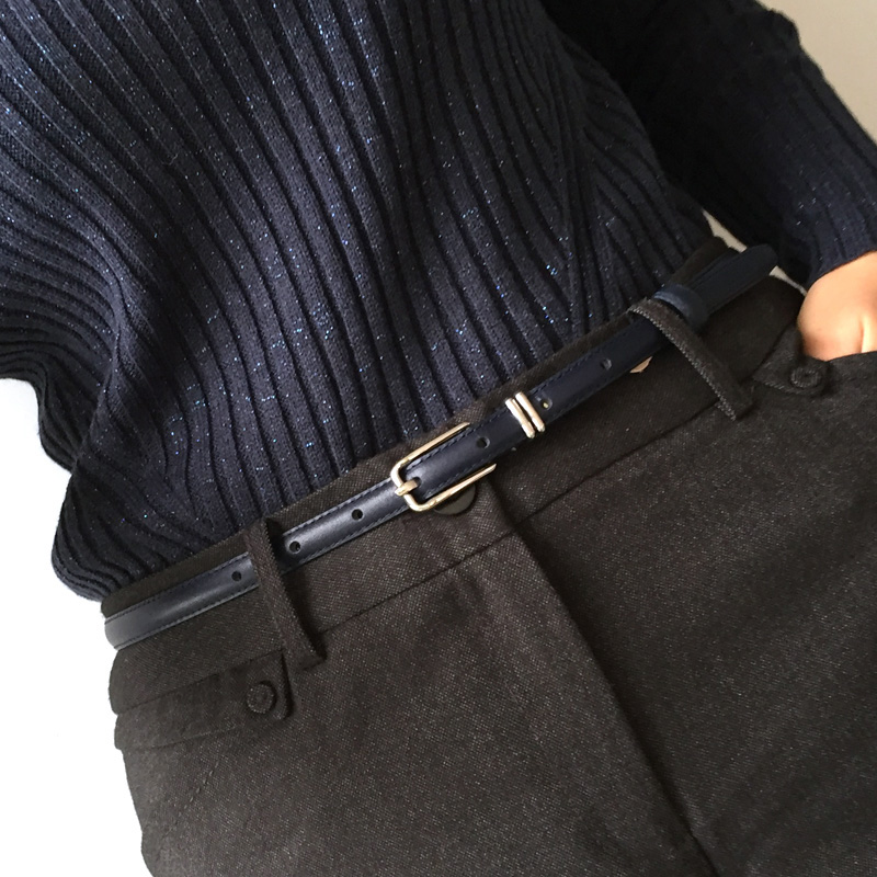 时尚精致简约配裙黑白色小腰带