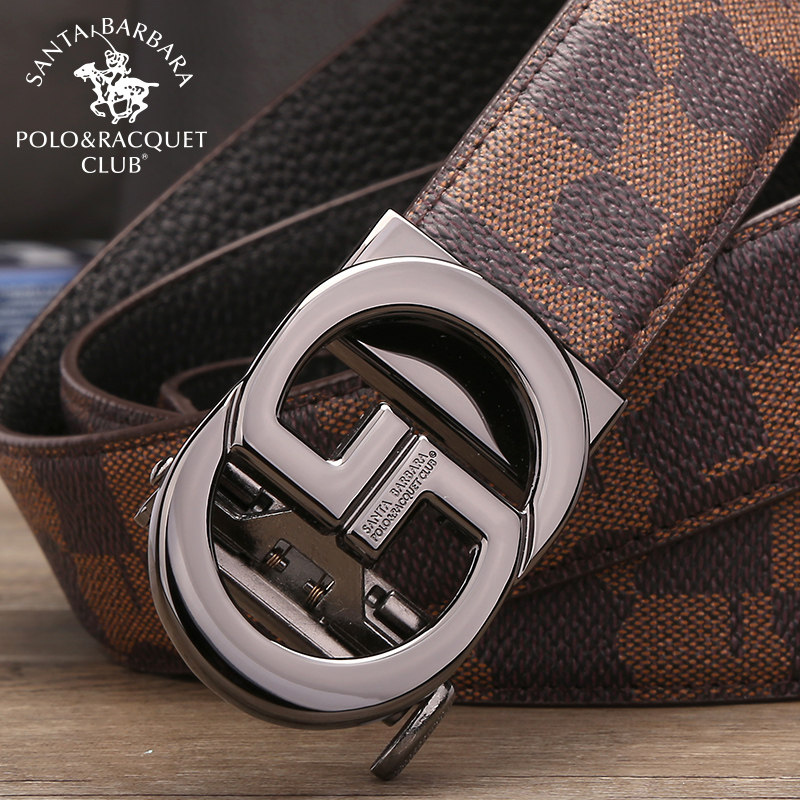 圣大保罗皮带正品自动扣潮流腰带男士真皮时尚休闲年轻人牛仔裤带