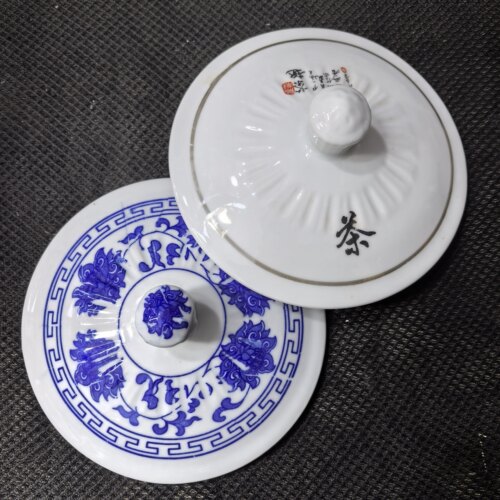 单盖大号高白陶瓷杯霸王杯老板杯单盖子 景德镇高温陶瓷茶杯盖