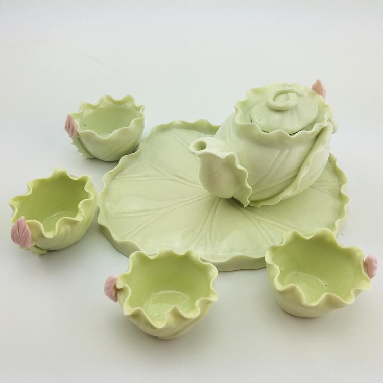 茶具套装 景德镇陶瓷 荷花 家居饰品 荷叶装饰 摆件 装饰品