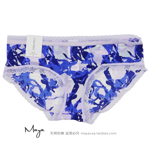 CK女士蕾丝无痕低腰三角内裤