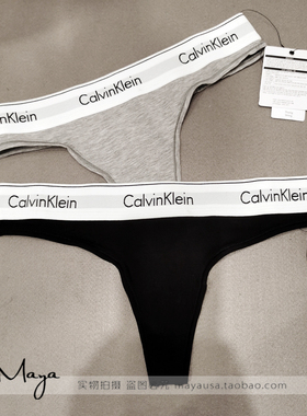 摩登引力带 CK女士内衣 24新春夏款棉质性感宽边丁字裤 F3786