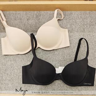 CK国内代购  女士纯色简约无痕舒适薄杯钢托全罩杯文胸QF7321AD