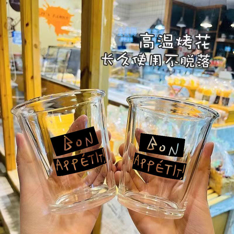 玻璃杯家用翻口杯水杯饮料果汁杯