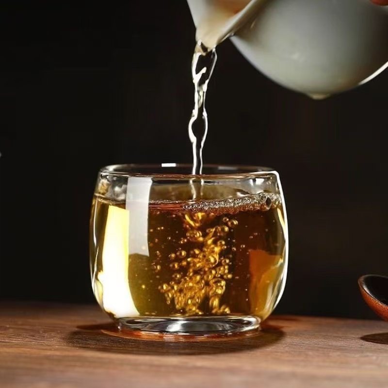 【6只装】扳指杯透明玻璃杯水杯家用喝水泡茶杯主人杯酒杯喝茶杯