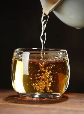 【6只装】扳指杯水晶玻璃杯水杯家用喝水泡茶杯主人杯酒杯茶杯