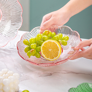 玻璃盘子樱花形果盘花瓣形干果盘花瓣外形沙拉水果盘干果碟饺子盘