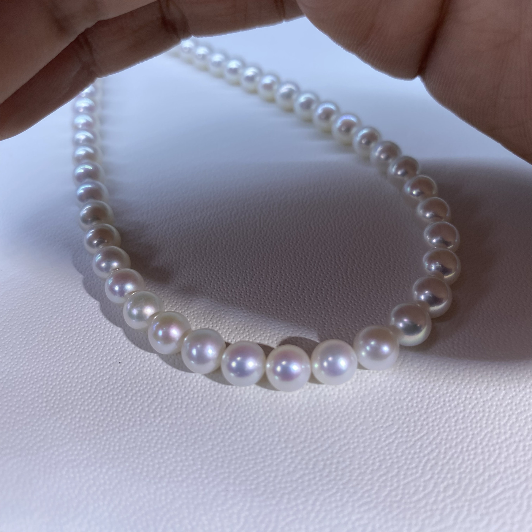 精选5-6mm极光炫彩正圆微瑕淡水Ak项链诸暨