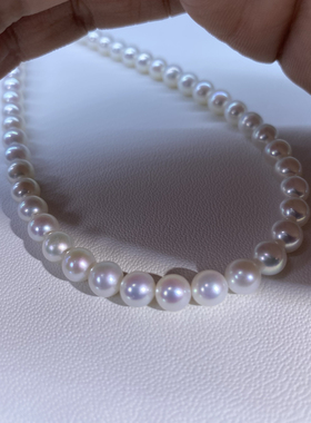 精选5-6mm极光炫彩正圆微瑕淡水Ak项链诸暨