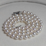 (新品)7mm极光近正圆基本无暇天然淡水无核珍珠项链诸暨产地