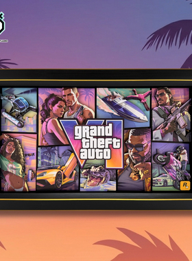 侠盗猎车手GTA6给他a罪恶都市R星游戏周边纸艺立体电竞房装饰挂画