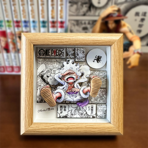 海贼王OP尼卡路飞鲁夫五档手工纸艺立体画精致桌搭摆台节假日礼物