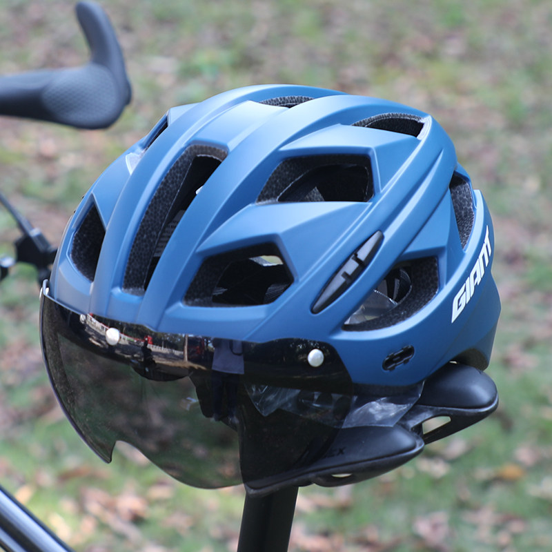 Giant/捷安特山地车公路自行车风镜一体成型骑行头盔男女安全帽子