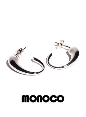 MONOCO Timeless drop水滴耳钉s925银镀白金小众气质百搭素银耳饰