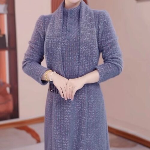 雪花绒时尚加厚保暖优雅礼服裙子