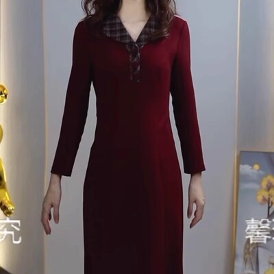 高档斜纹梭织新中式高档连衣裙