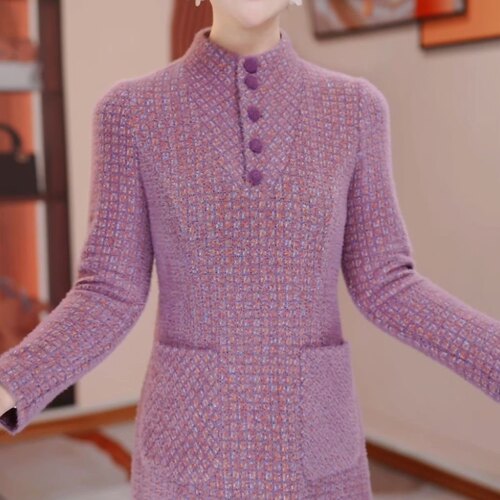 贵妃绒加厚保暖显瘦旗袍连衣裙