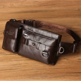 Поясная сумка для отдыха, мужская кожаная нагрудная сумка, универсальная спортивная сумка, из натуральной кожи, воловья кожа