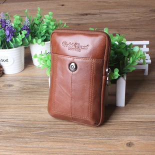 金珊瑚真皮5.5寸5.7寸6寸6.3寸牛皮手机包烟包苹果7plus皮带腰包