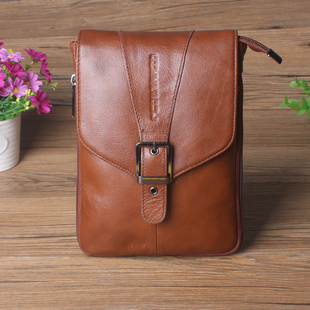 男士 牛皮穿皮带腰包5寸5.5寸6寸6.3寸6.5寸7寸手机包袋真皮拉链竖