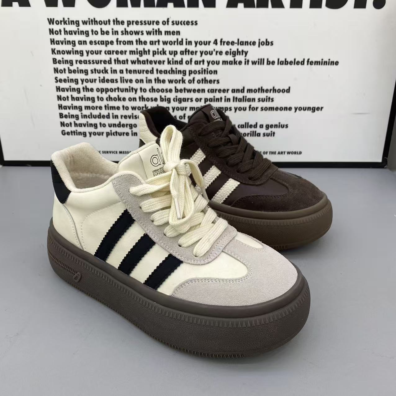 冬季新款女款加棉休闲鞋系带厚底女鞋时尚舒适防滑底百搭女鞋