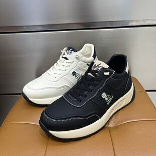 第六感男款冬季新款纯皮加棉休闲鞋加棉保暖防滑底运动男鞋舒适