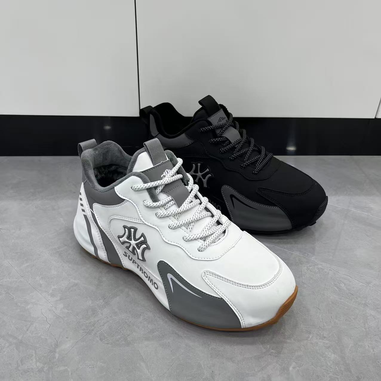 2025冬季新款男款真皮加棉潮男休闲鞋平底舒适保暖百搭运动休闲鞋