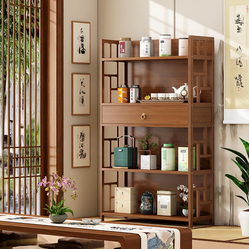新中式博古架茶具摆放架茶水柜子