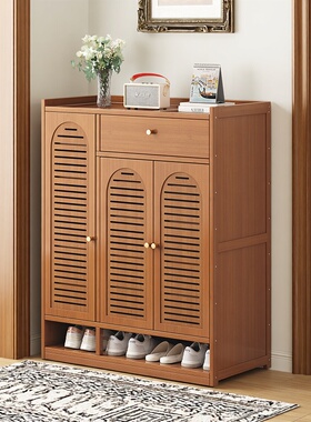鞋柜家用门口入户阳台多层大码鞋子收纳柜非实木楠竹大容量鞋架子