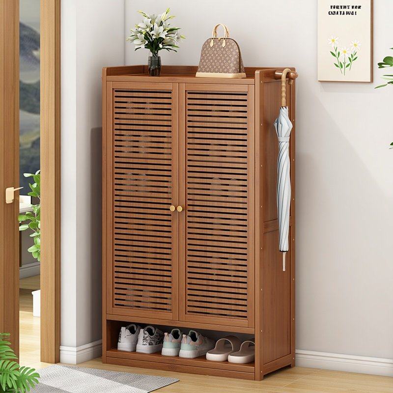 竹木双门鞋柜家用门口入户玄关大容量收纳储物柜2026新款多层鞋架,住宅家具,鞋架,淘宝优惠券,粉丝福利购,淘宝优惠卷
