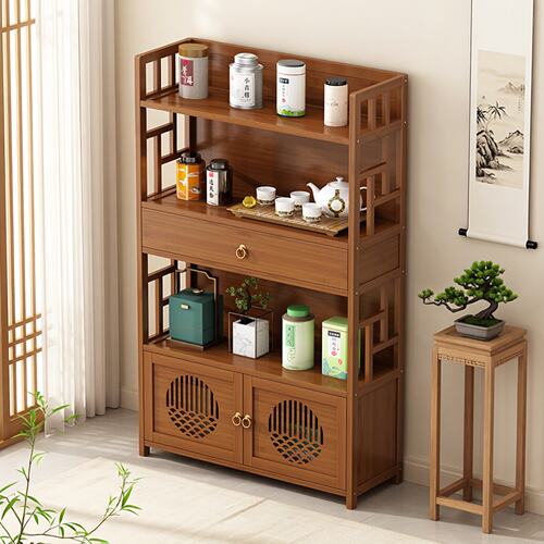 客厅茶室多层茶具收纳博古架