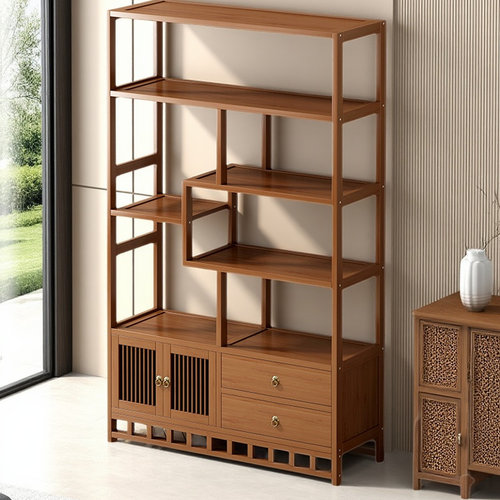 博古架新中式茶室置物茶叶展示柜