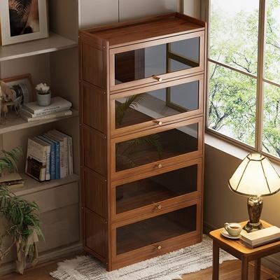 书柜家用多层落地靠墙防尘书架子