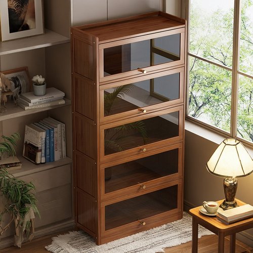 书柜家用多层落地靠墙防尘书架子