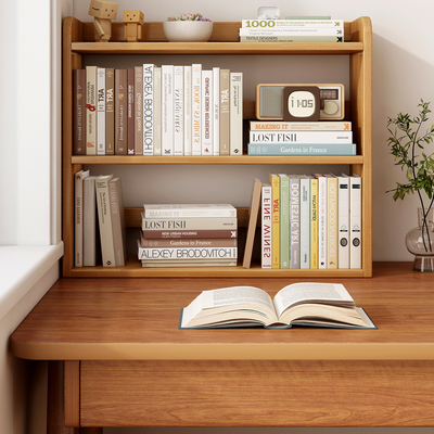 全实木桌面小型书架置物架收纳架