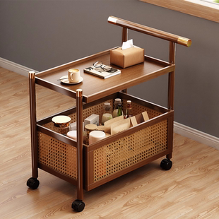 可移动边几中古风小推车客厅家用沙发侧边柜床头置物架茶几小桌子